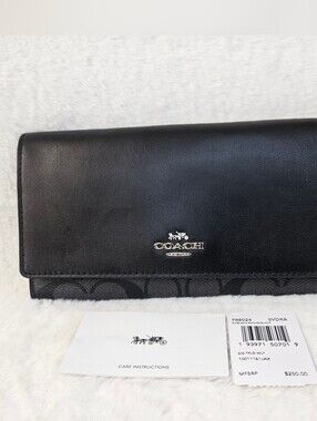 NWT Coach Signature Trifold Wallet